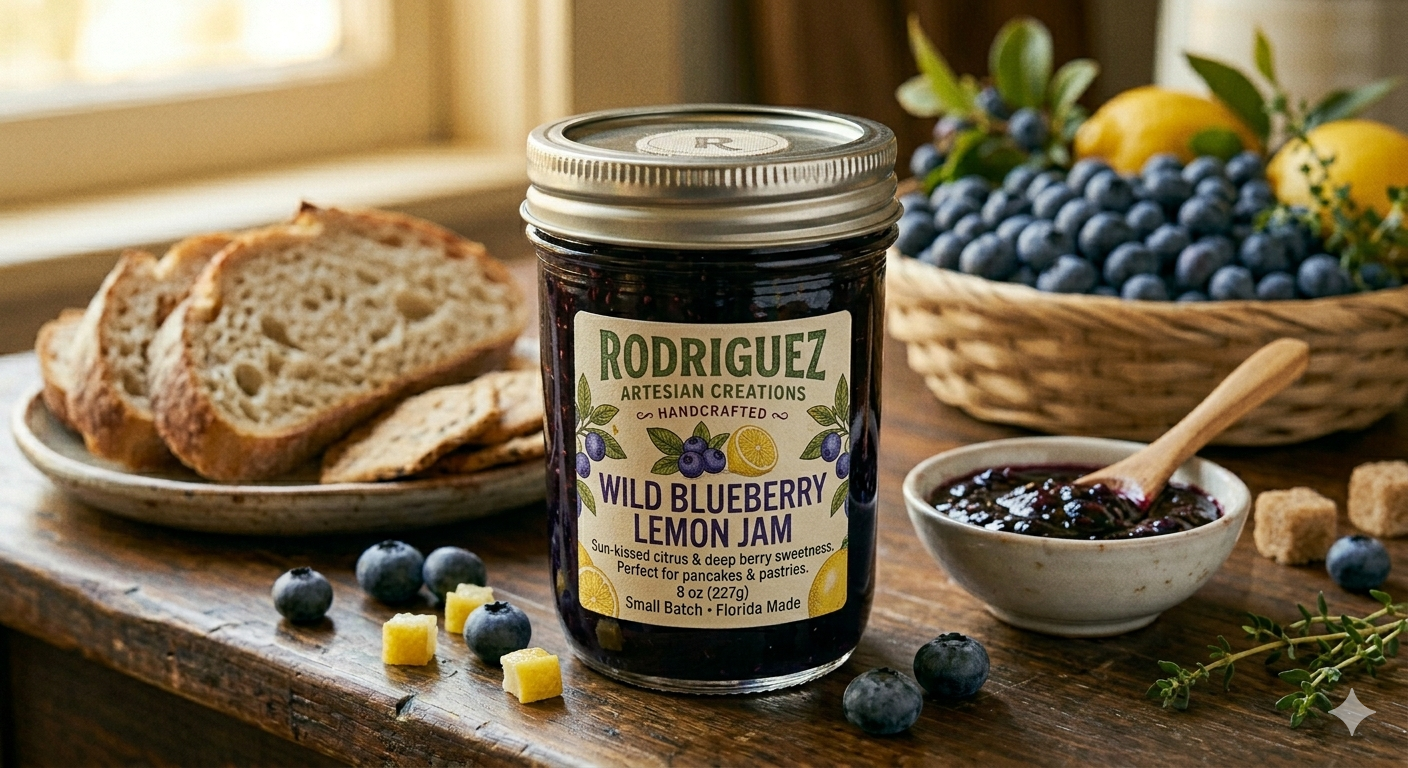 Wild Blueberry Lemon Jam
Deep, Luscious Berry Flavor with a Sun-Kissed Citrus Twist